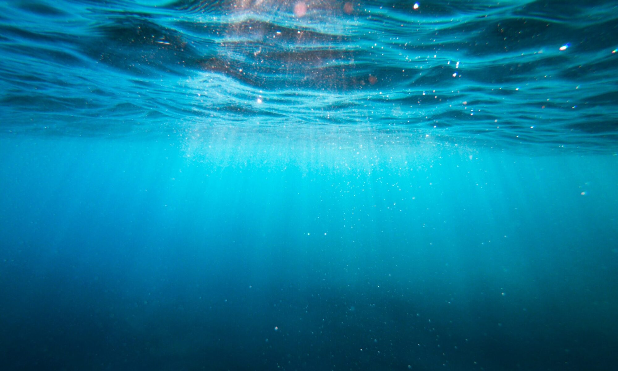 Sunlight shining through water